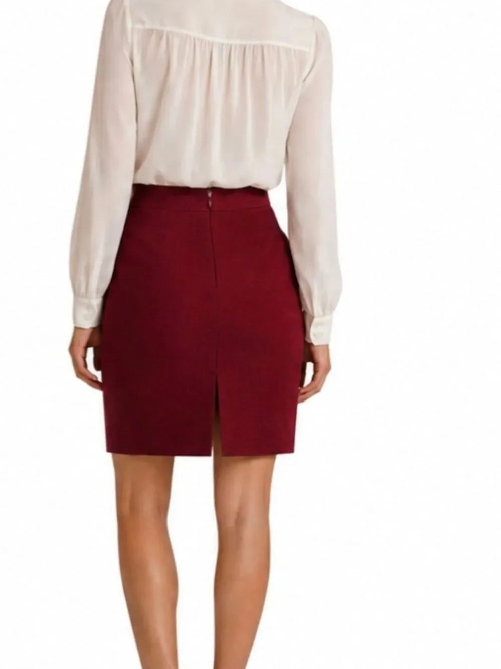 Antonio Melani Garnet Red Textured Pencil Skirt – Size 8 (NWT)